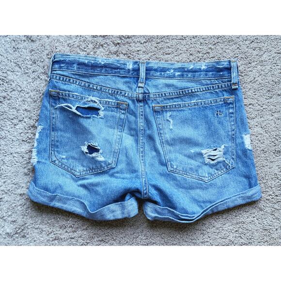 Rag & Bone Distressed Denim Jean Shorts Rebel Blue Casual Classic Size 24 Fall - Picture 3 of 6